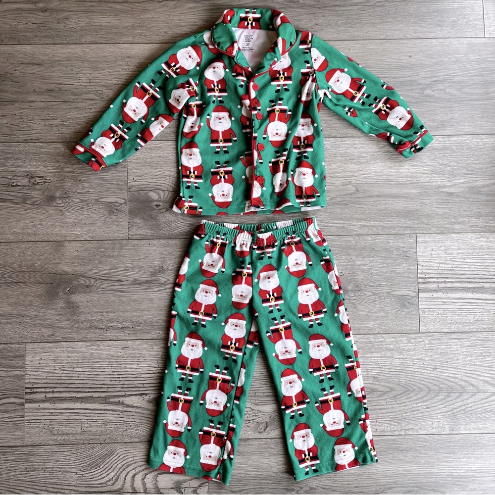 Carter’s Just One You Santa Claus Christmas Button Down Pajamas 2 Piece Set 2T